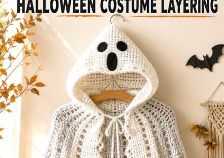 Crochet Ghost Hooded Cape Ideas for Halloween Costume Layering