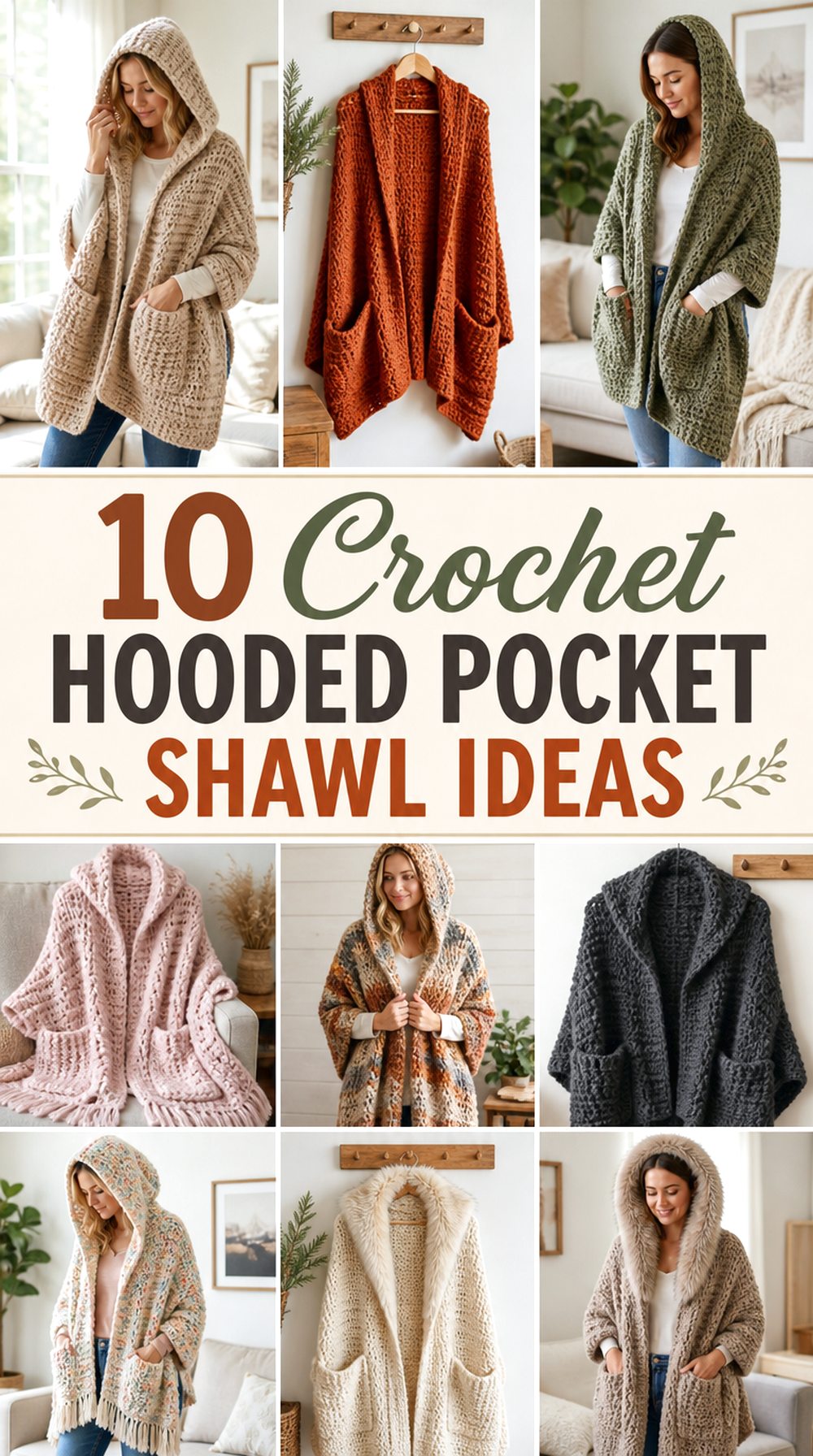 Crochet Hooded Pocket Shawl Ideas