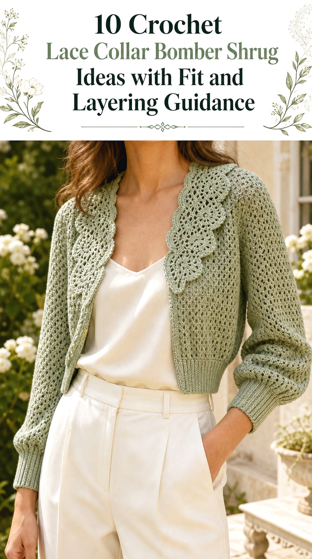 Crochet Lace Collar Bomber Shrug Ideas with Fit and Layering Guidance
