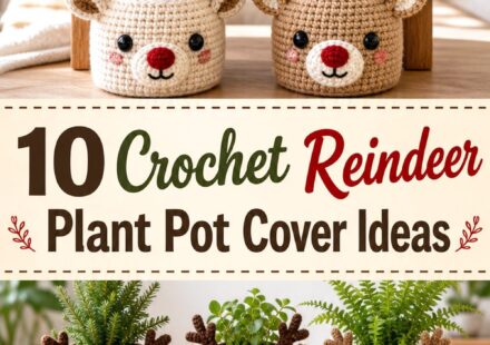 Crochet Reindeer Plant Pot Cover Ideas