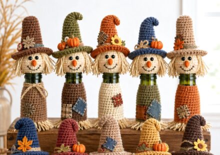 Crochet Scarecrow Bottle Topper Ideas
