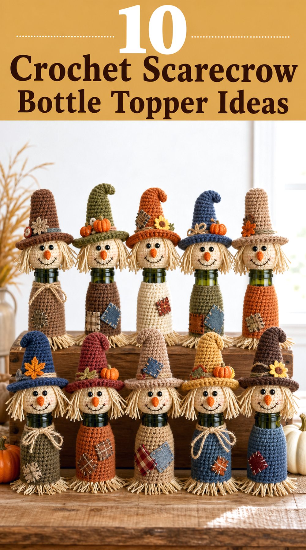 Crochet Scarecrow Bottle Topper Ideas