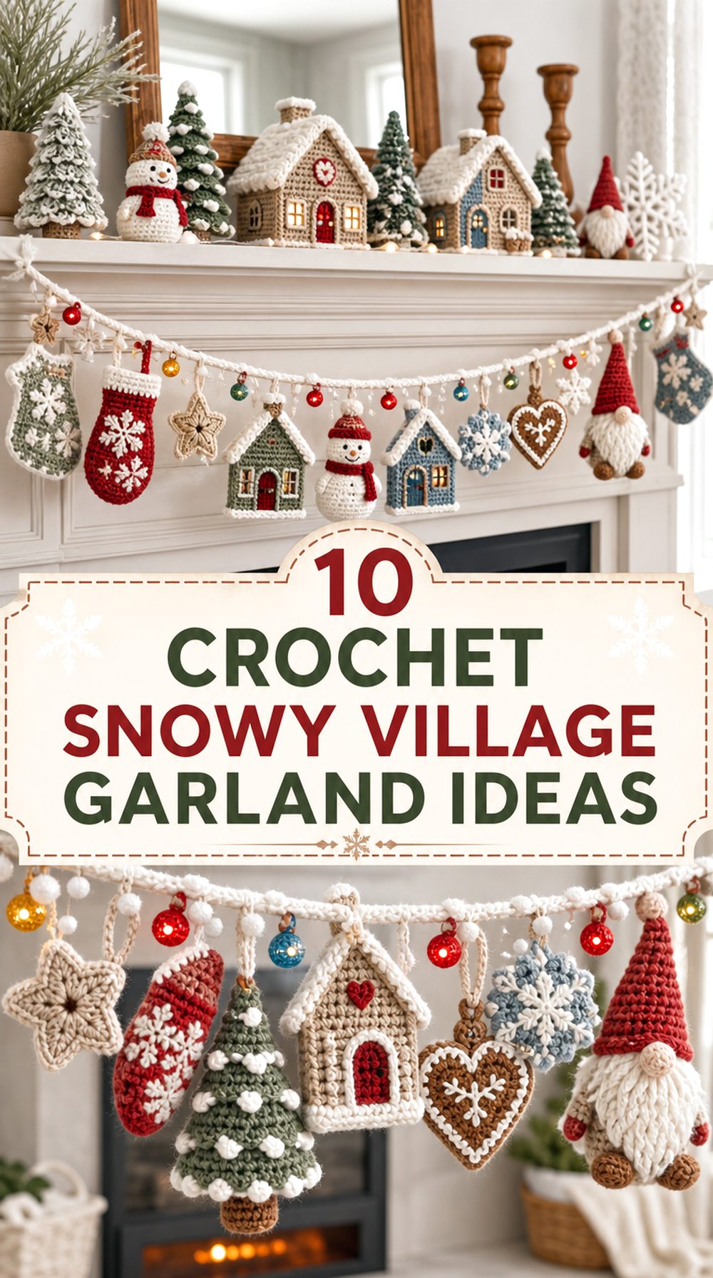 Crochet Snowy Village Garland Ideas