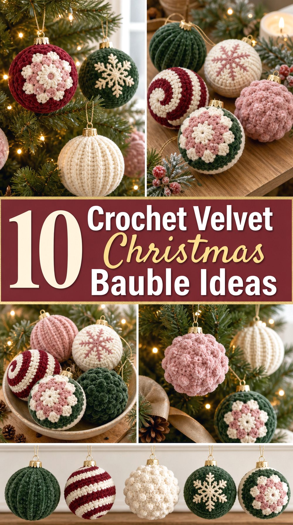 Crochet Velvet Christmas Bauble Ideas