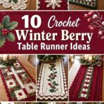 Crochet Winter Berry Table Runner Ideas