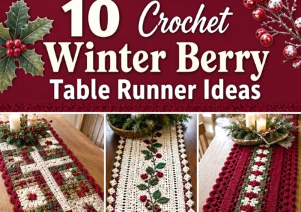 Crochet Winter Berry Table Runner Ideas