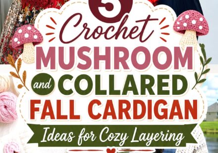 Crochet Mushroom and Collared Fall Cardigan Ideas for Cozy Layering