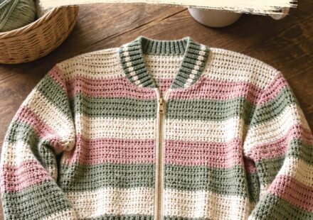 Crochet Striped Bomber Cardigan Ideas