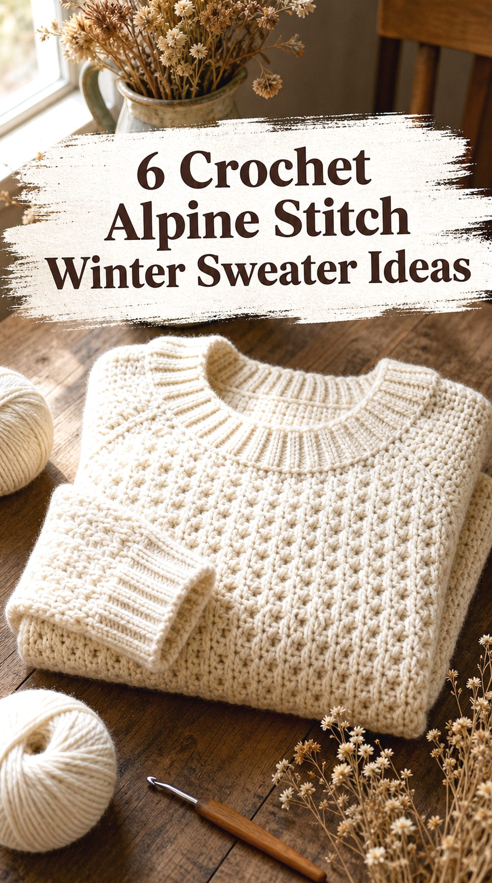 Crochet Alpine Stitch Winter Sweater Ideas