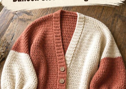 Crochet Colour Block Balloon Sleeve Cardigan Ideas