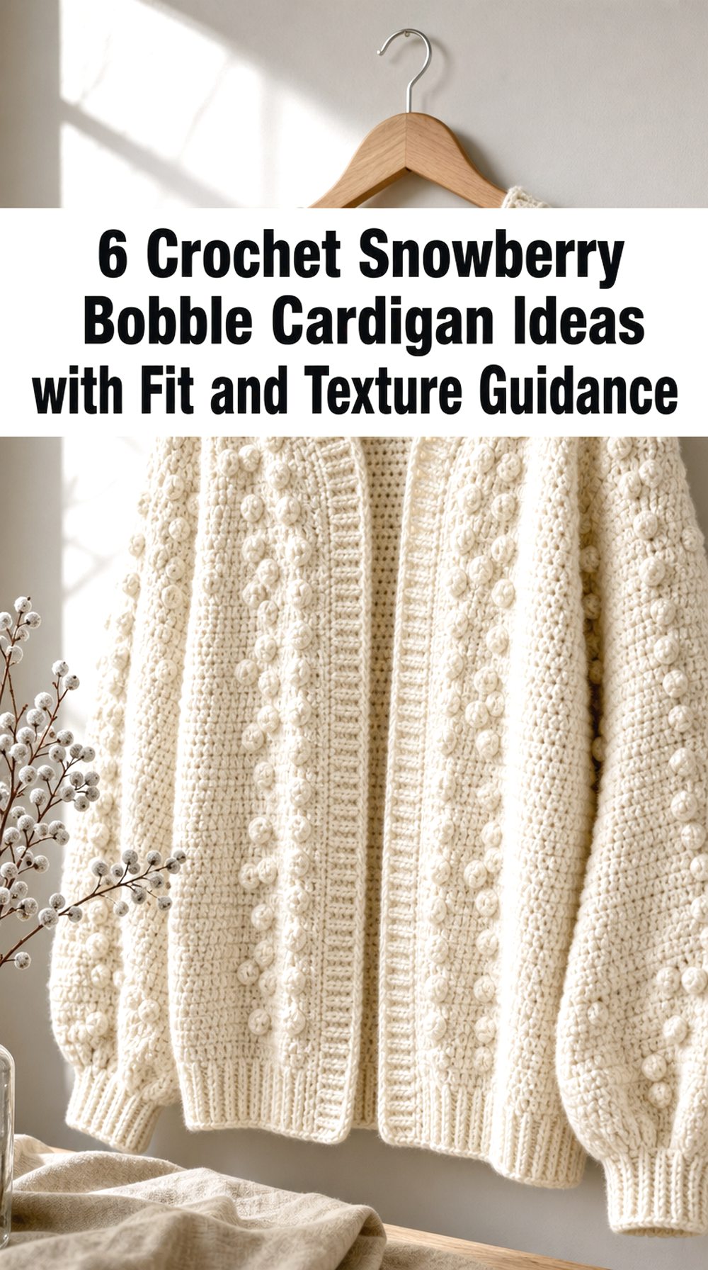 Crochet Snowberry Bobble Cardigan Ideas with Fit and Texture Guidance