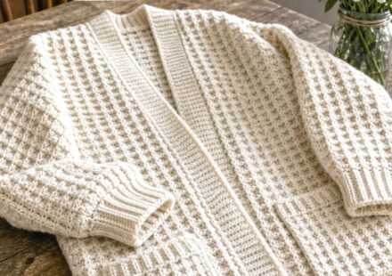Crochet Waffle Stitch Winter Cardigan Ideas
