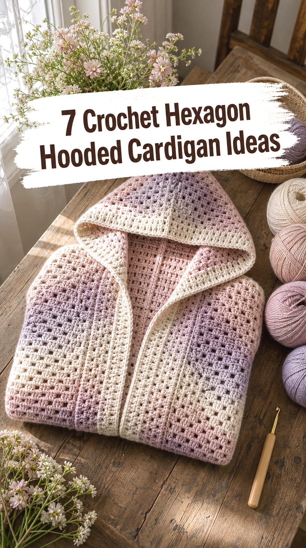 Crochet Hexagon Hooded Cardigan Ideas