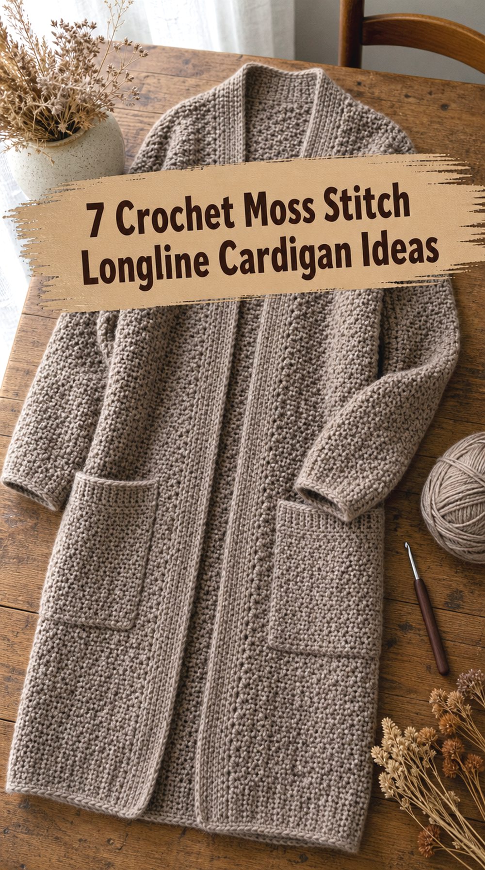 Crochet Moss Stitch Longline Cardigan Ideas