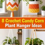 Crochet Candy Corn Plant Hanger Ideas