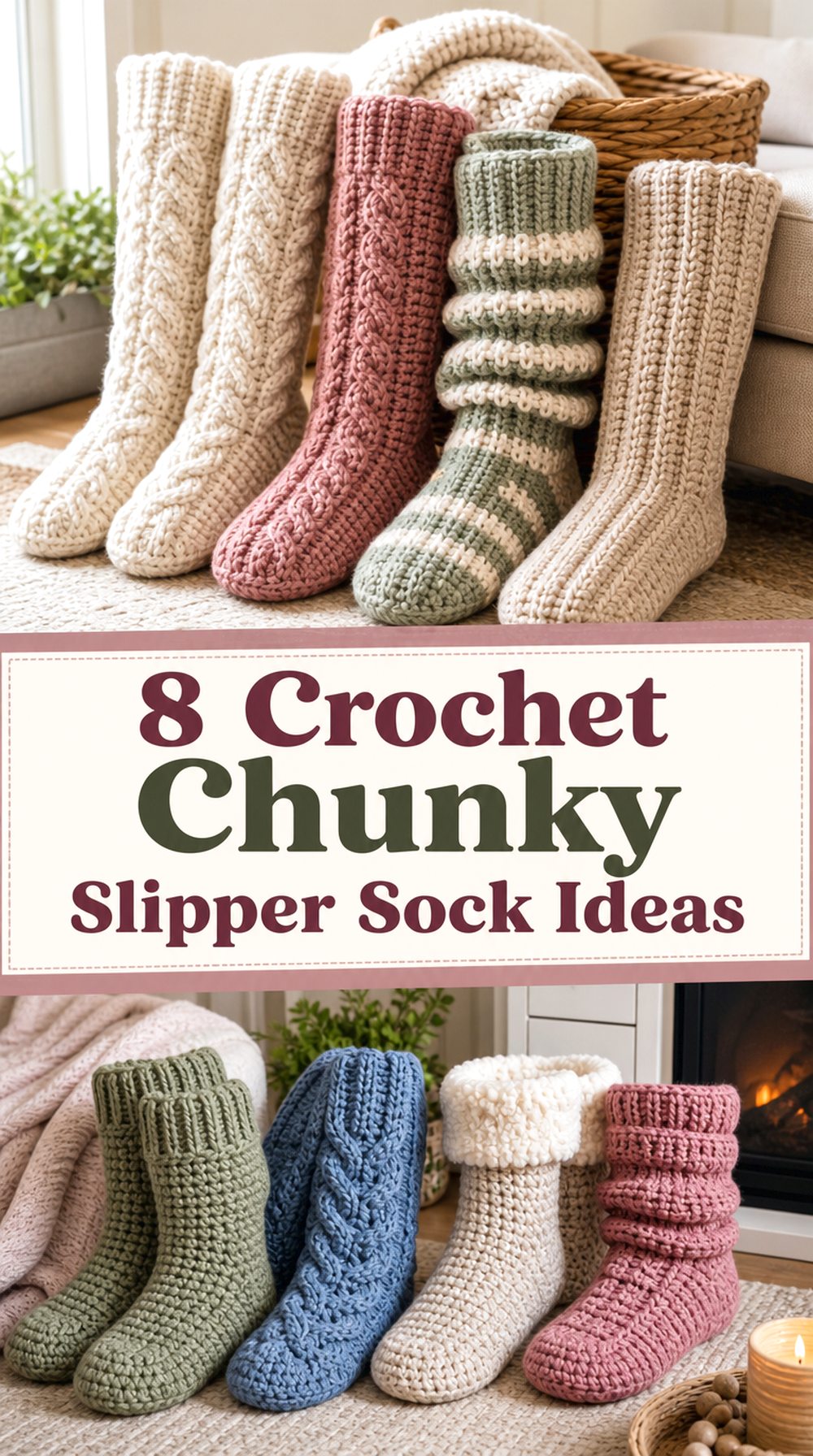Crochet Chunky Slipper Sock Ideas