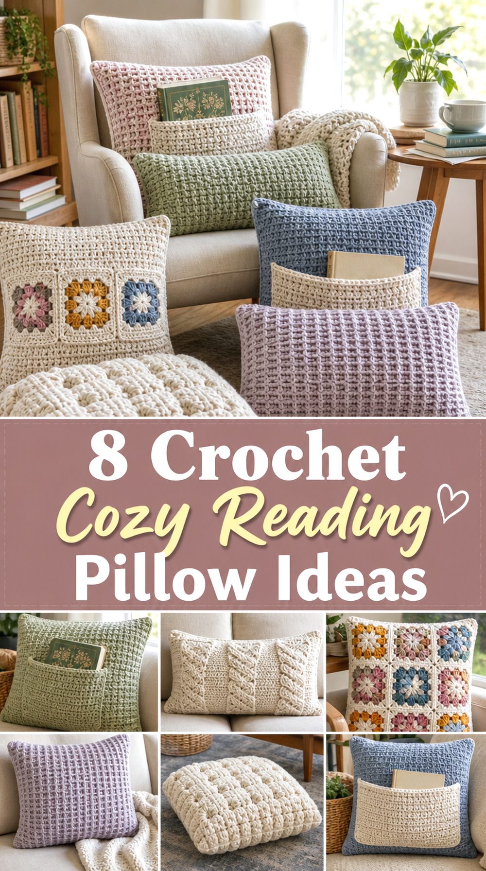 Crochet Cozy Reading Pillow Ideas