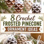 Crochet Frosted Pinecone Ornament Ideas