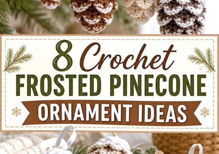 Crochet Frosted Pinecone Ornament Ideas