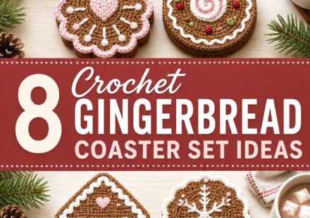 Crochet Gingerbread Coaster Set Ideas