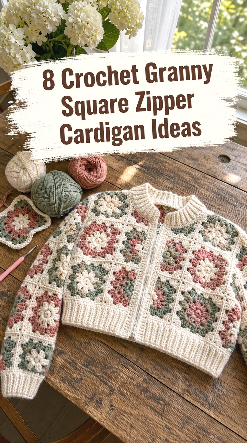 Crochet Granny Square Zipper Cardigan Ideas