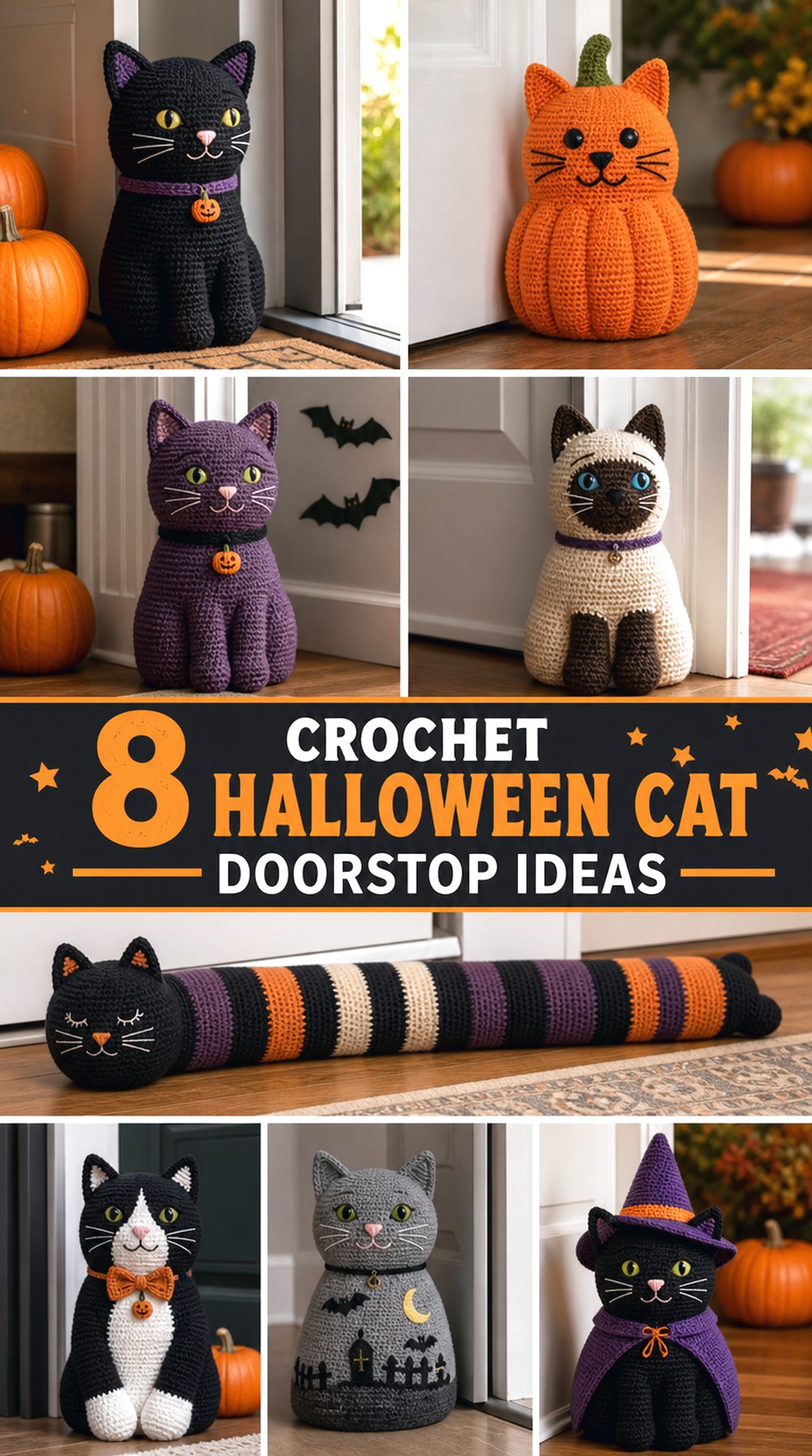 Crochet Halloween Cat Doorstop Ideas