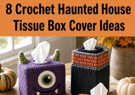 Crochet Haunted House Tissue Box Cover Ideas