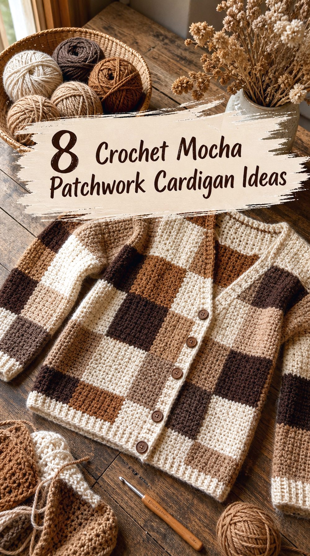 Crochet Mocha Patchwork Cardigan Ideas