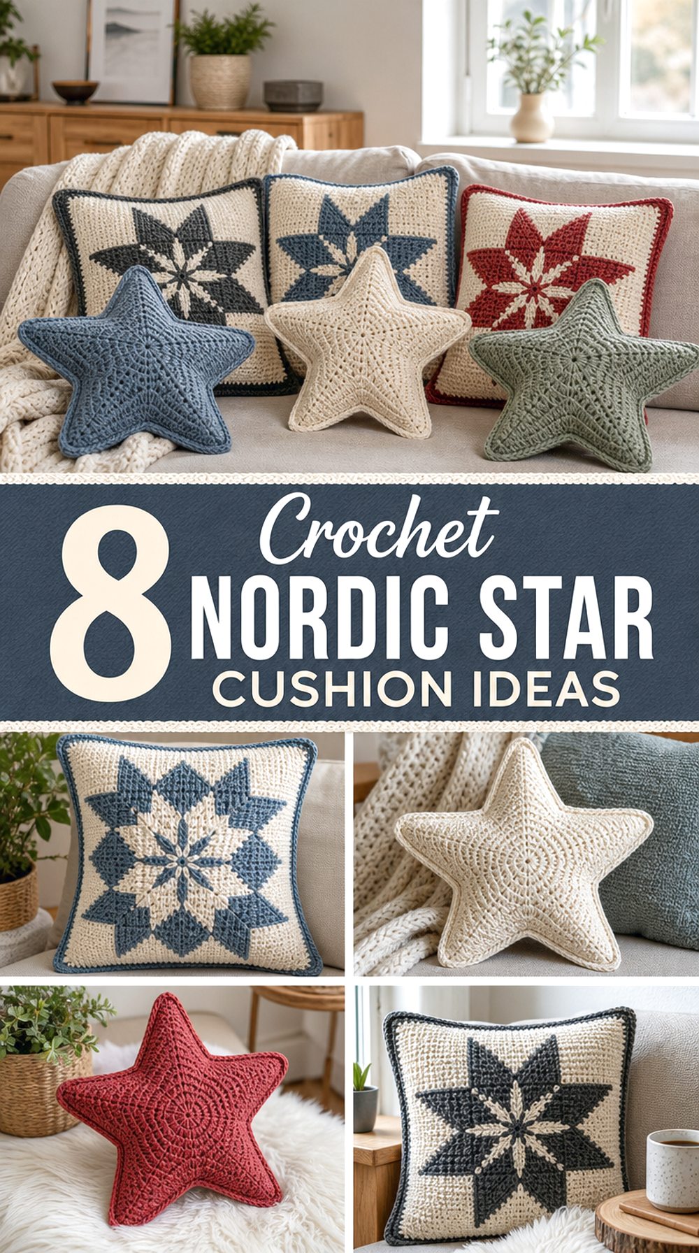 Crochet Nordic Star Cushion Ideas