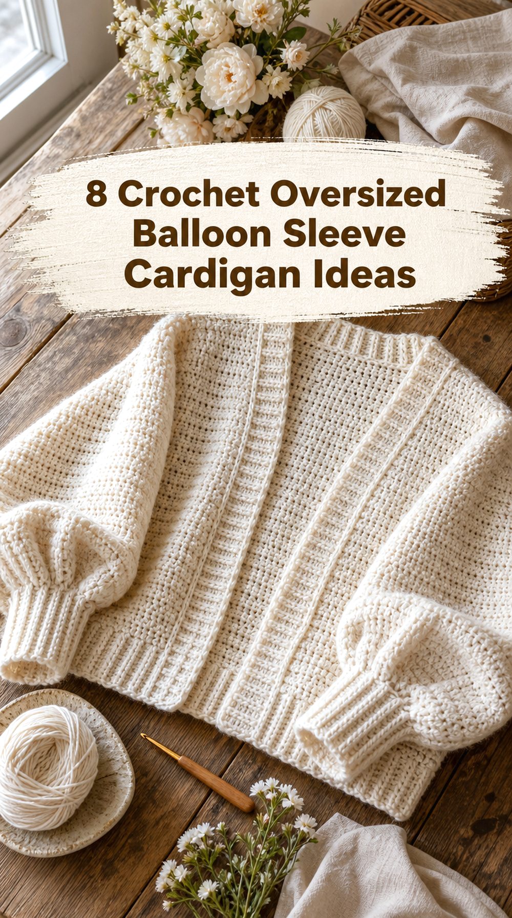 Crochet Oversized Balloon Sleeve Cardigan Ideas