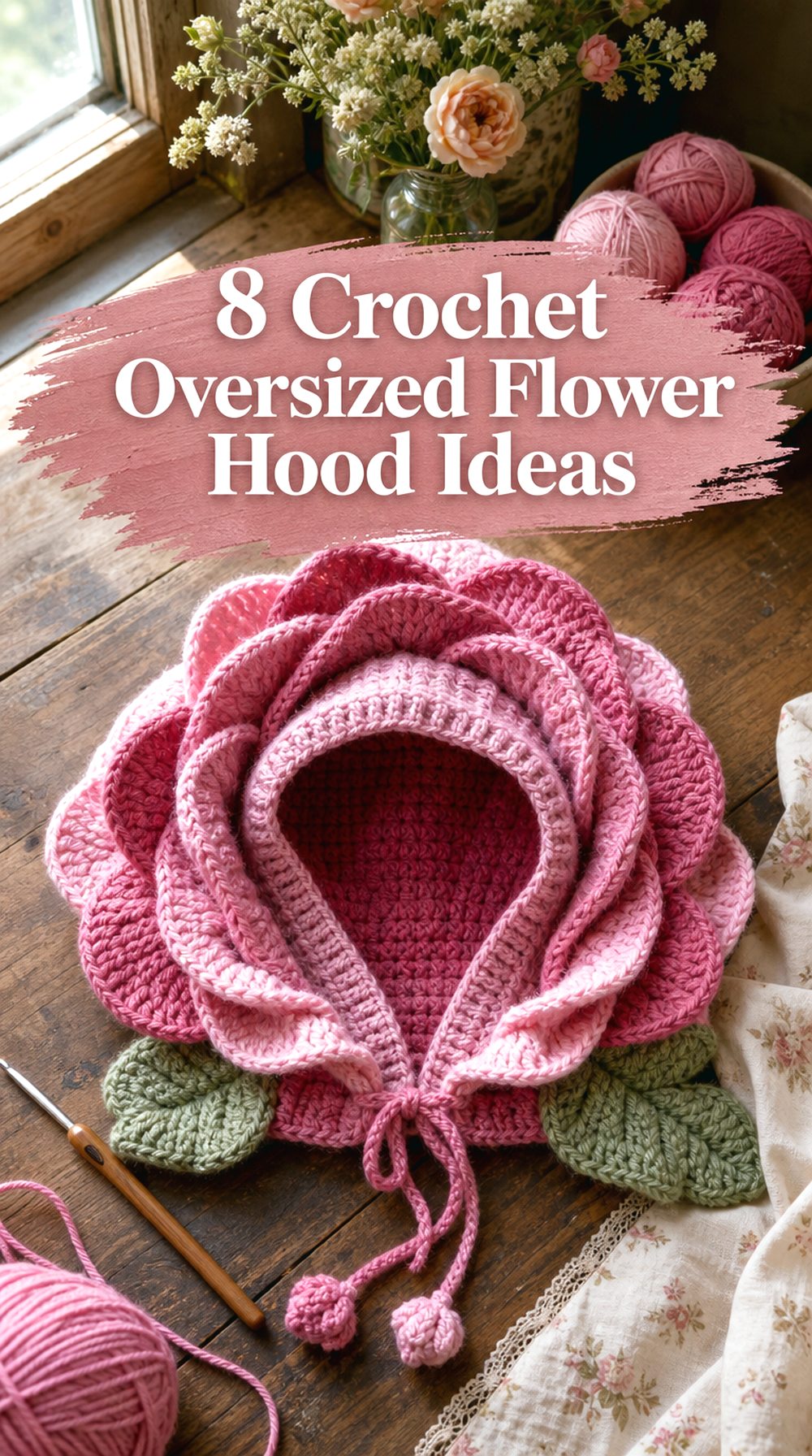 Crochet Oversized Flower Hood Ideas