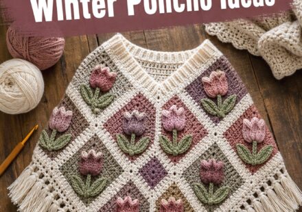 Crochet Patchwork Winter Poncho Ideas