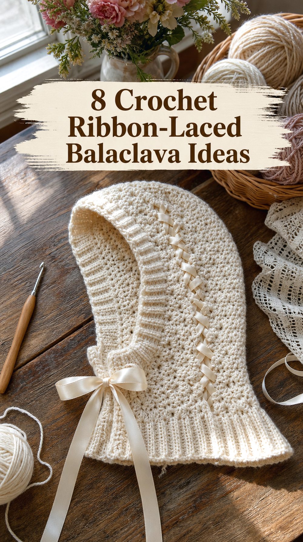 Crochet Ribbon Laced Balaclava Ideas