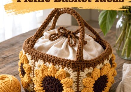 Crochet Sunflower Picnic Basket Ideas