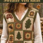 Crochet Woodland Patchwork Sweater Vest Ideas for Forest Inspired Layering