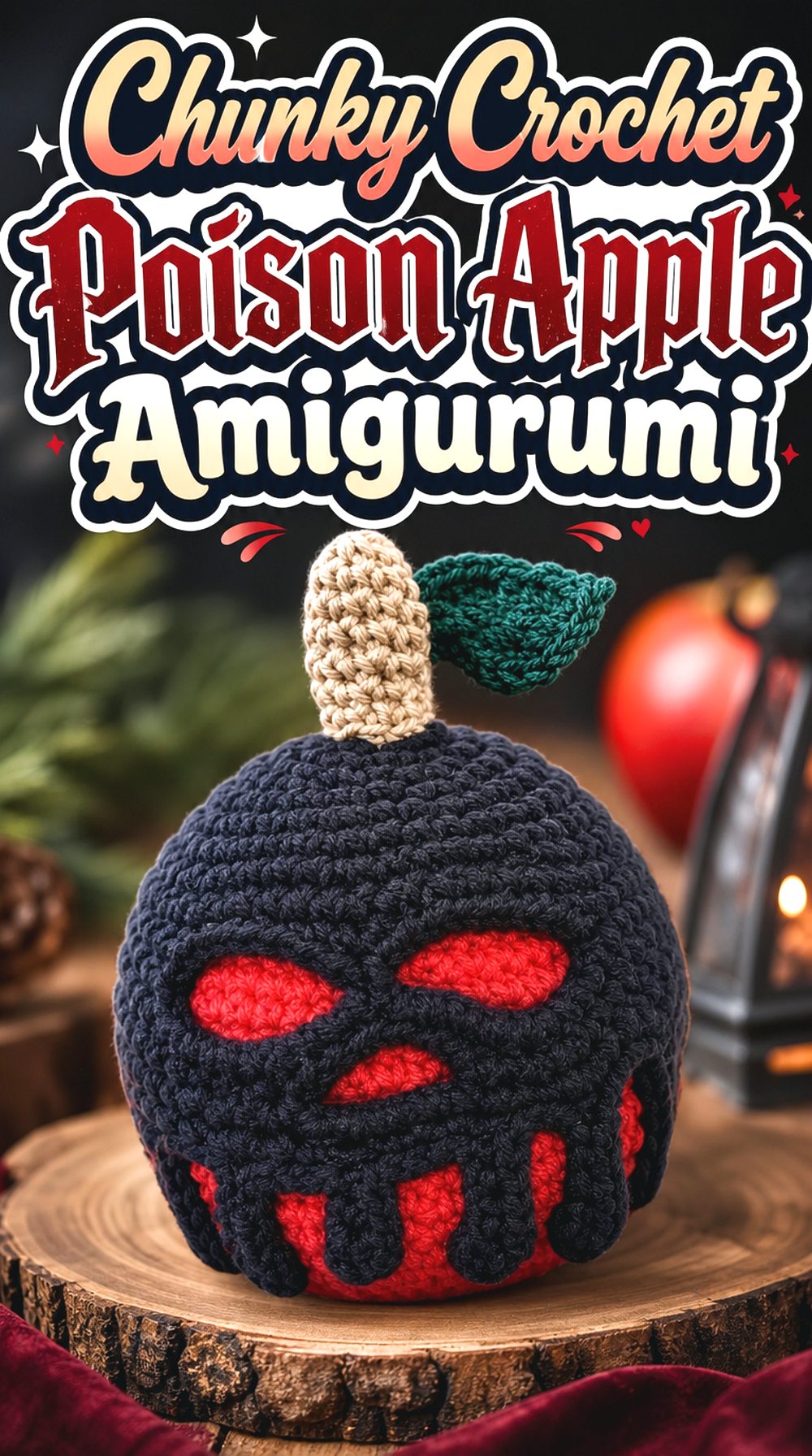 Chunky Crochet Poison Apple Amigurumi