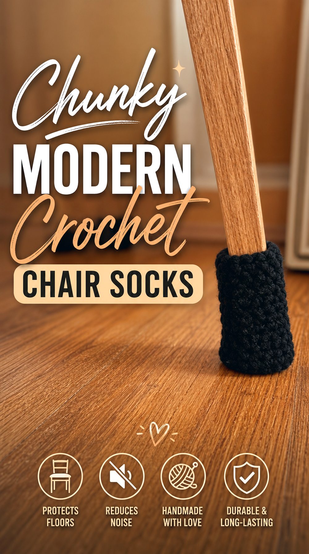 Chunky Modern Crochet Chair Socks