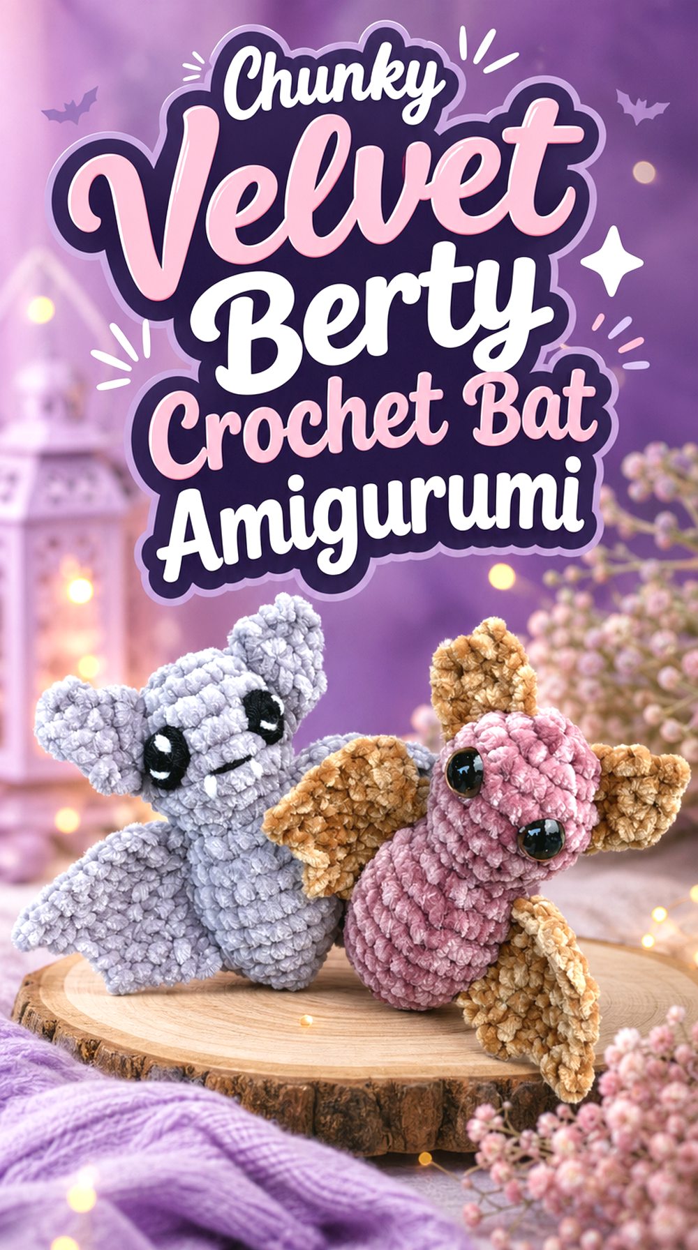 Chunky Velvet Berty Crochet Bat Amigurumi