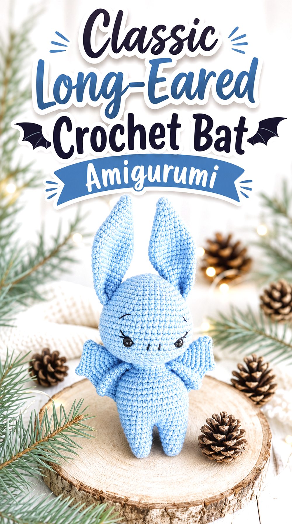 Classic Long Eared Crochet Bat Amigurumi