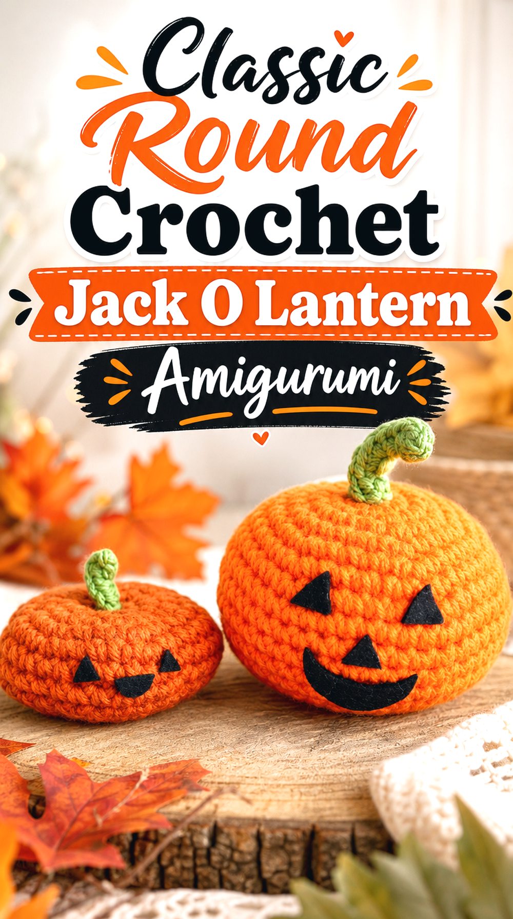 Classic Round Crochet Jack O Lantern Amigurumi