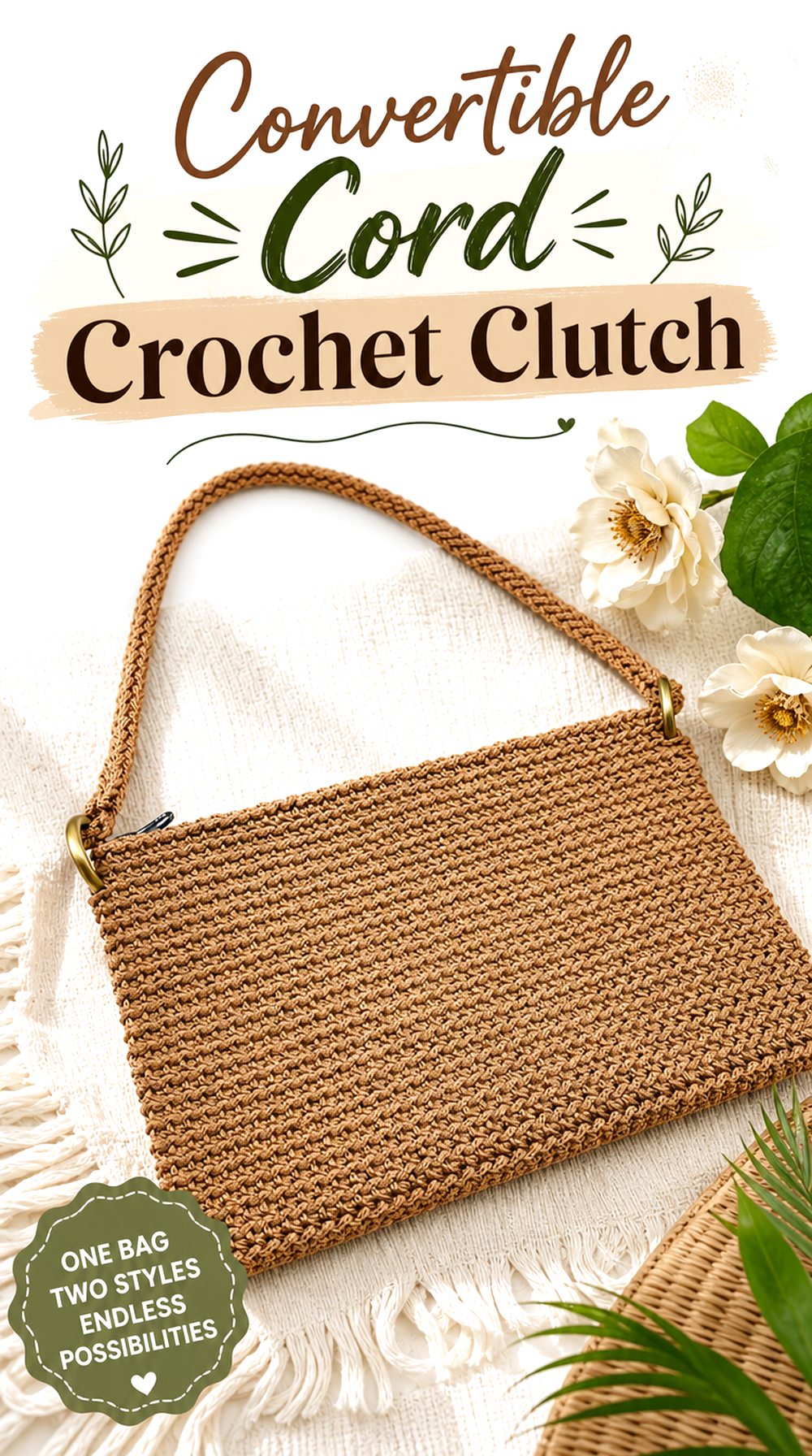 Convertible Cord Crochet Clutch