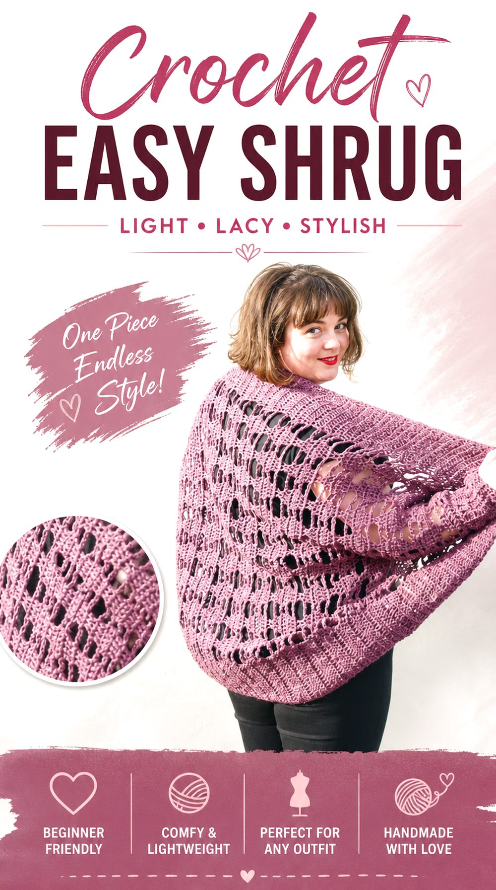 Crochet Aprilis Tape Yarn Lace Bomber Shrug