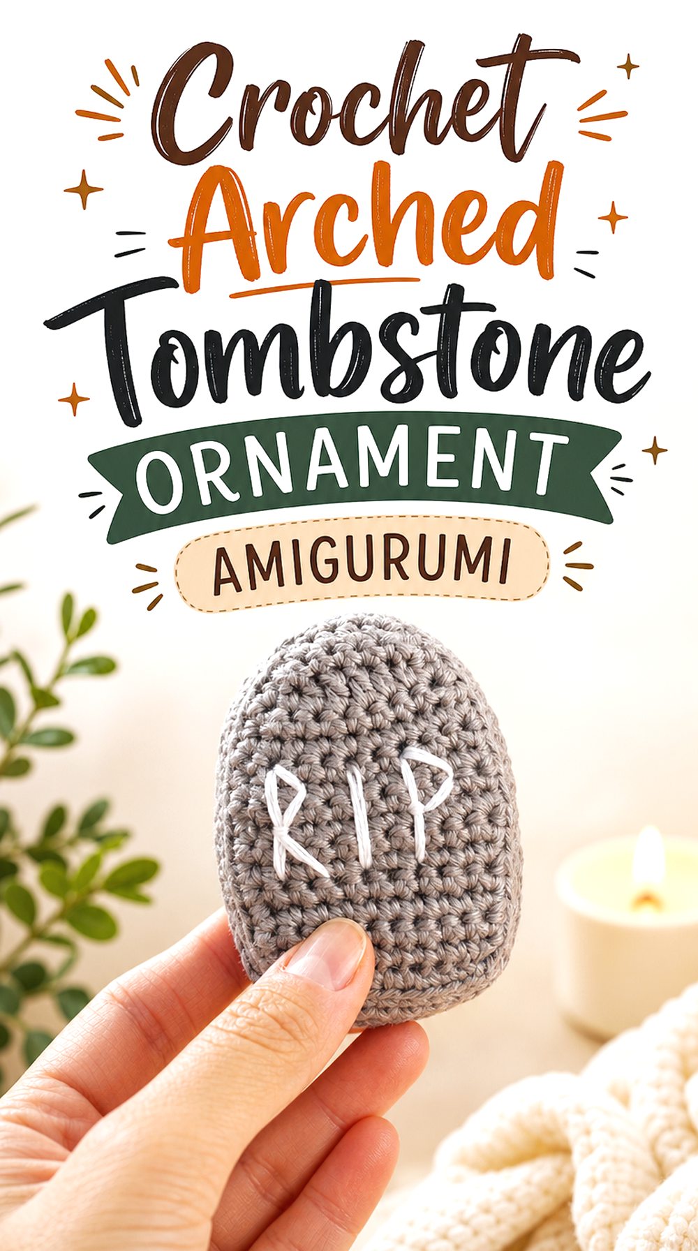 Crochet Arched Tombstone Ornament Amigurumi