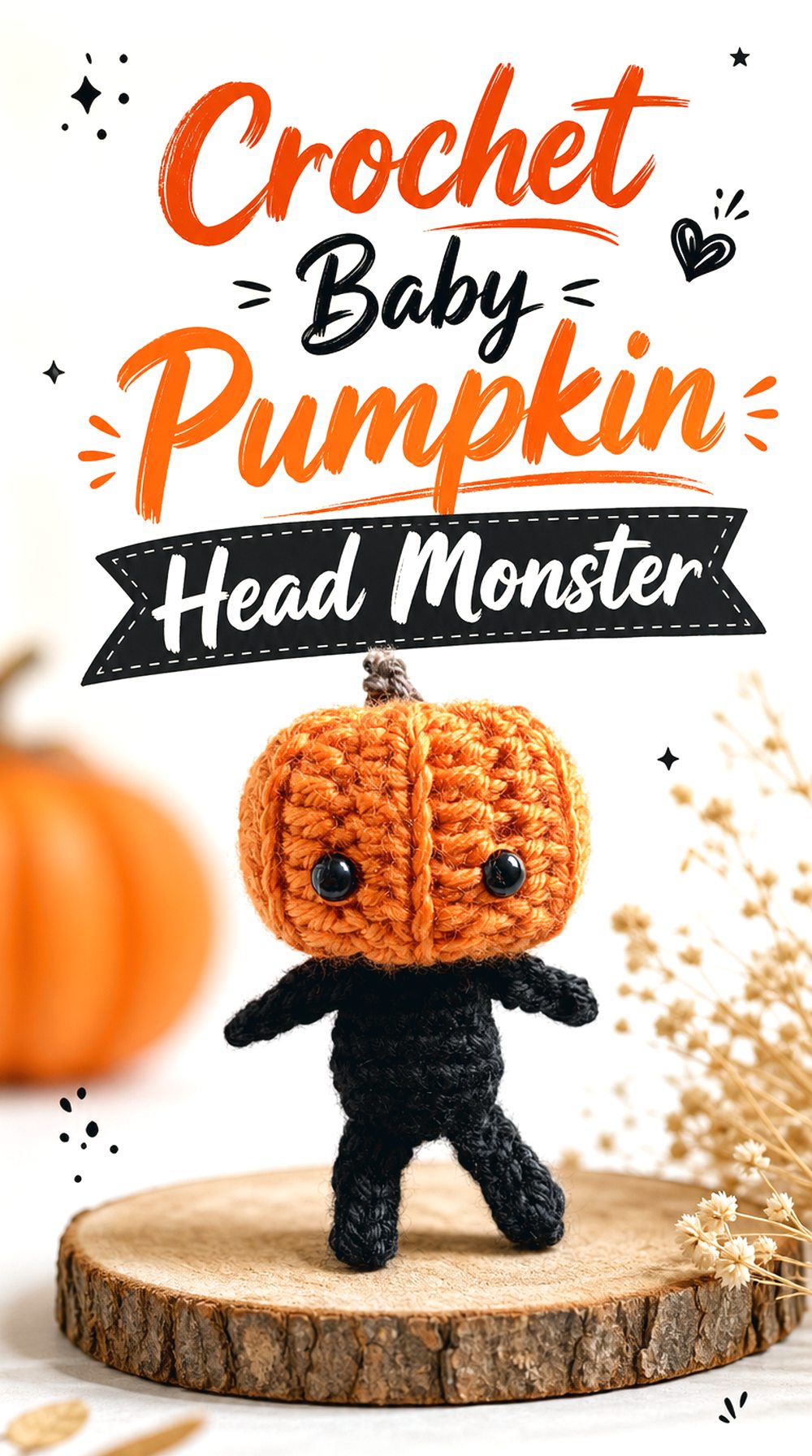Crochet Baby Pumpkin Head Monster