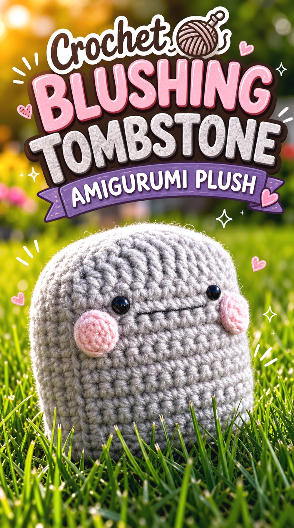 Crochet Blushing Tombstone Amigurumi Plush
