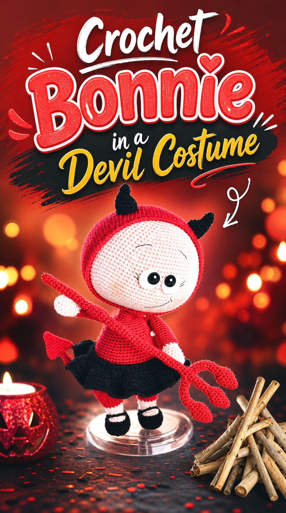 Crochet Bonnie in a Devil Costume