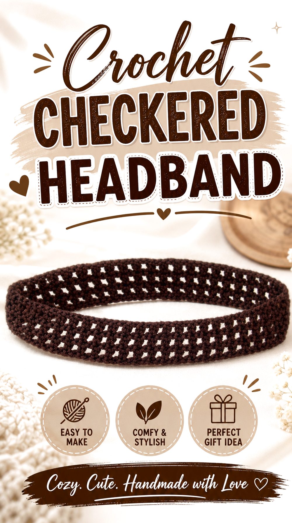 Crochet Checkered Headband