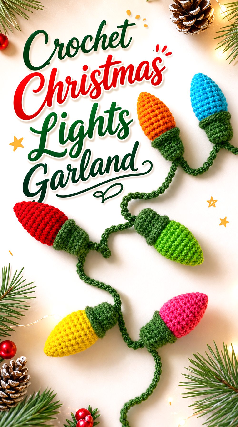 Crochet Christmas Lights Garland