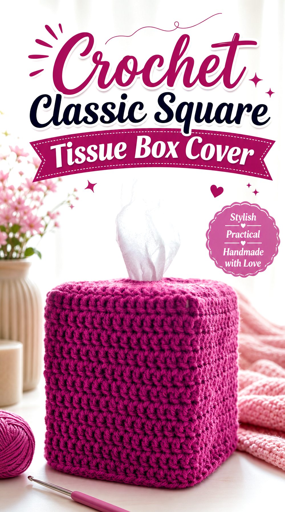 Crochet Classic Square Tissue Box Cover