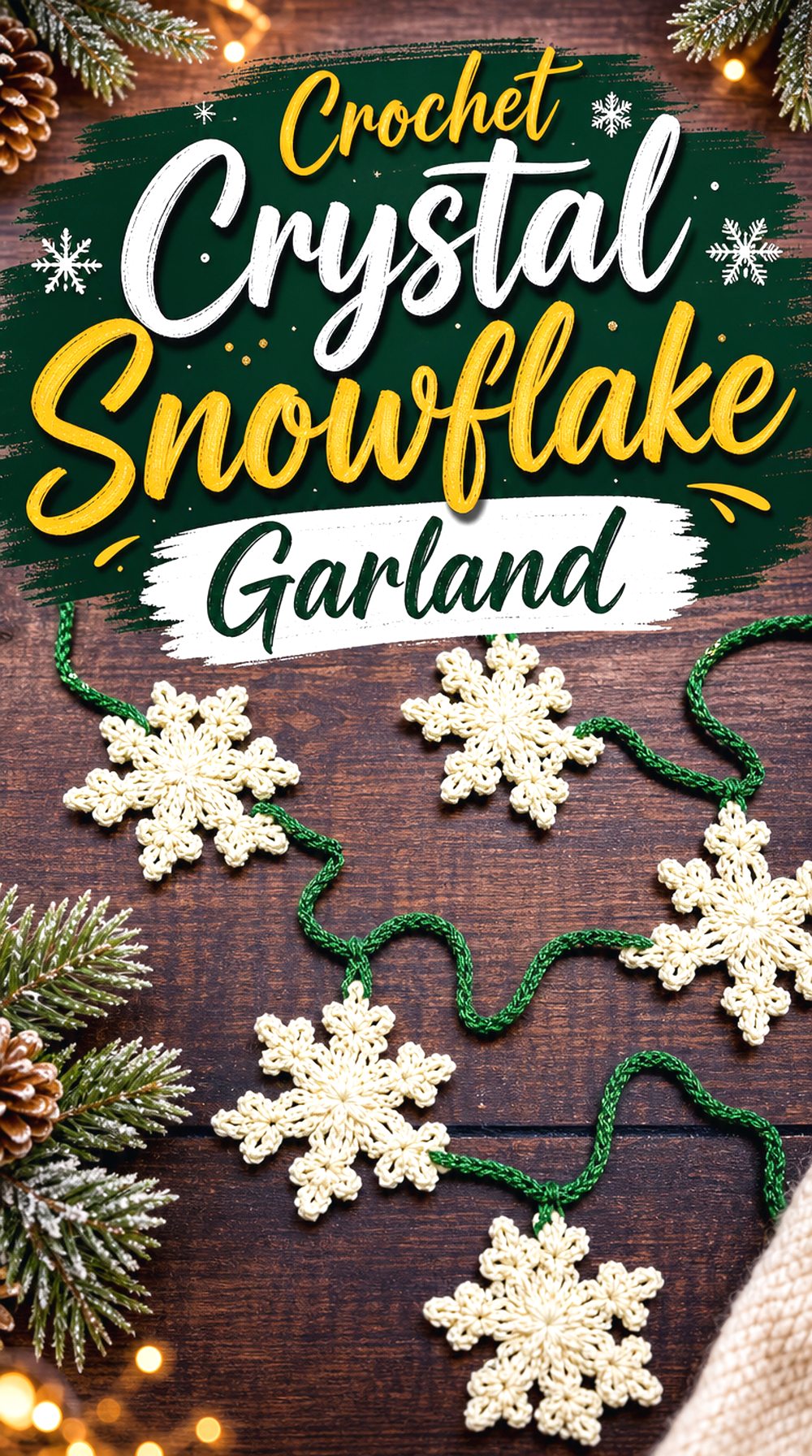 Crochet Crystal Snowflake Garland